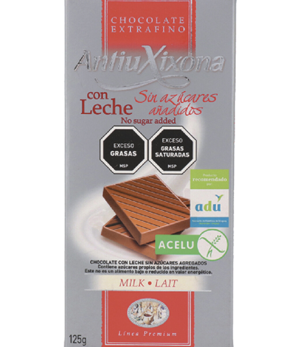 Chocolate 0% azúcar Antiu Xixona - Con leche 125 g 