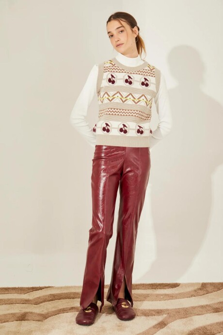 CHALECO CHERRY BEIGE