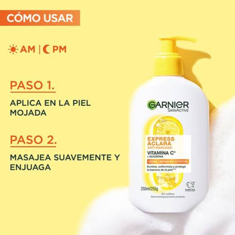 Gel Limpiador Garnier Express Aclara con Vitamina C 250ml Gel Limpiador Garnier Express Aclara con Vitamina C 250ml