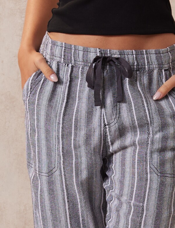 Pantalon Lino GRIS/MULTI