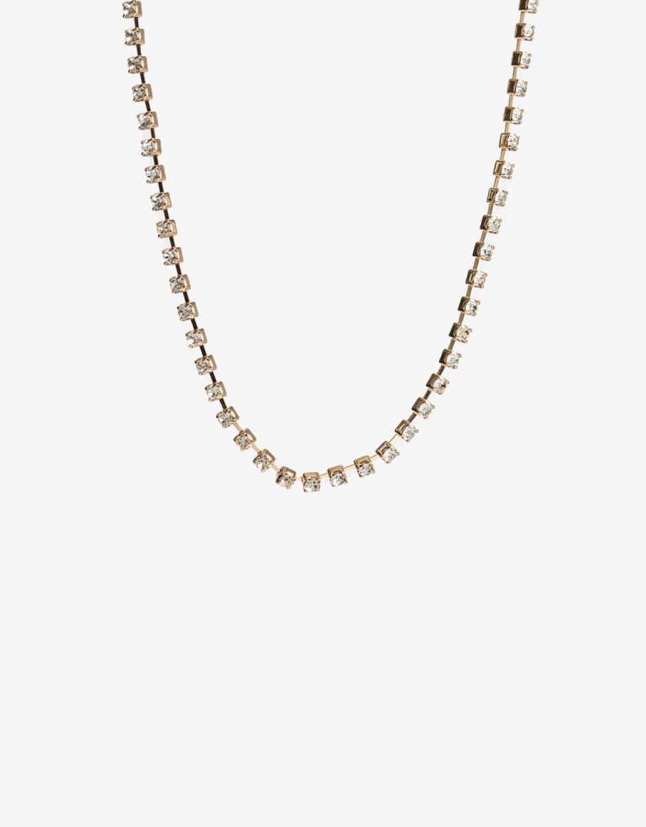 Collar Corto Strass - Dorado 