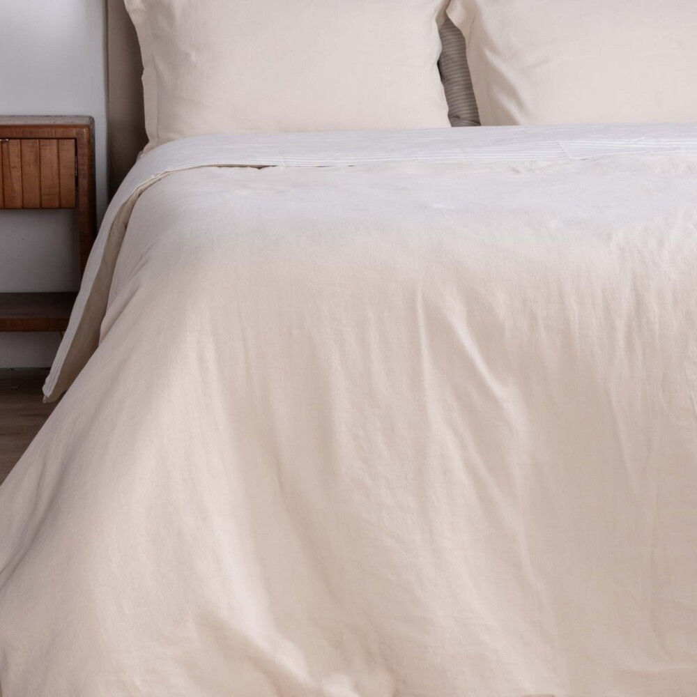 FUNDA NÓRDICA 2 PLAZAS LINO-Y-ALGODON NATURAL-BEIGE LINEN COTTON ARENA