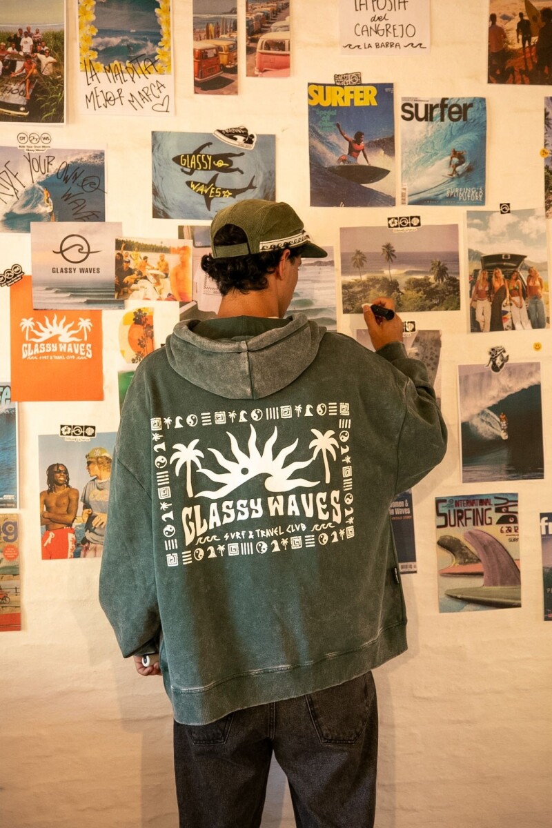 Hoodie Lava Boxy Fit / Verde Wash U
