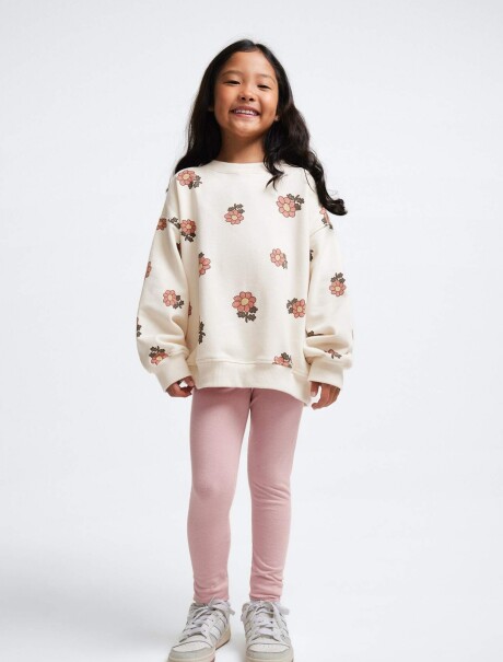SUDADERA EXTRAGRANDE DE FELPA ESTAMPADA BLANCO