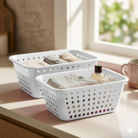 Set x2 Cestos extra grande 14 lts BLANCO