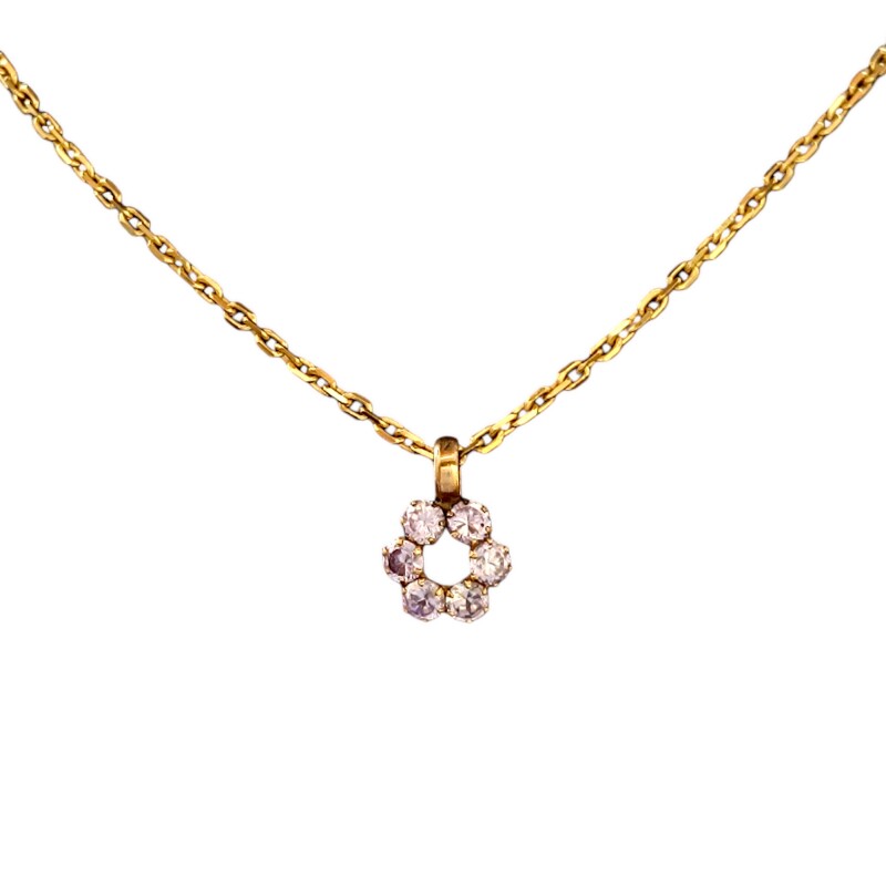 Dije Flor-Oro bajo-Piedra Zirconia-CP8541 conpiedra