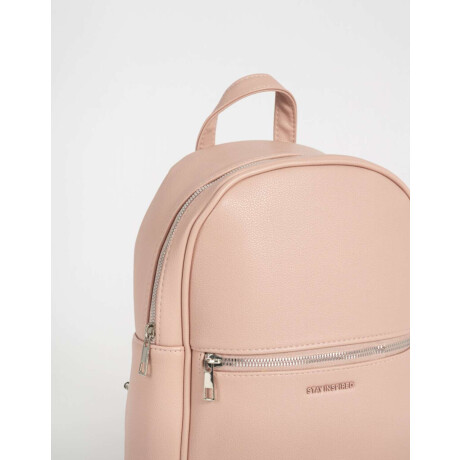 Mochila De Cuerina Con Bolsillo Rosa Viejo