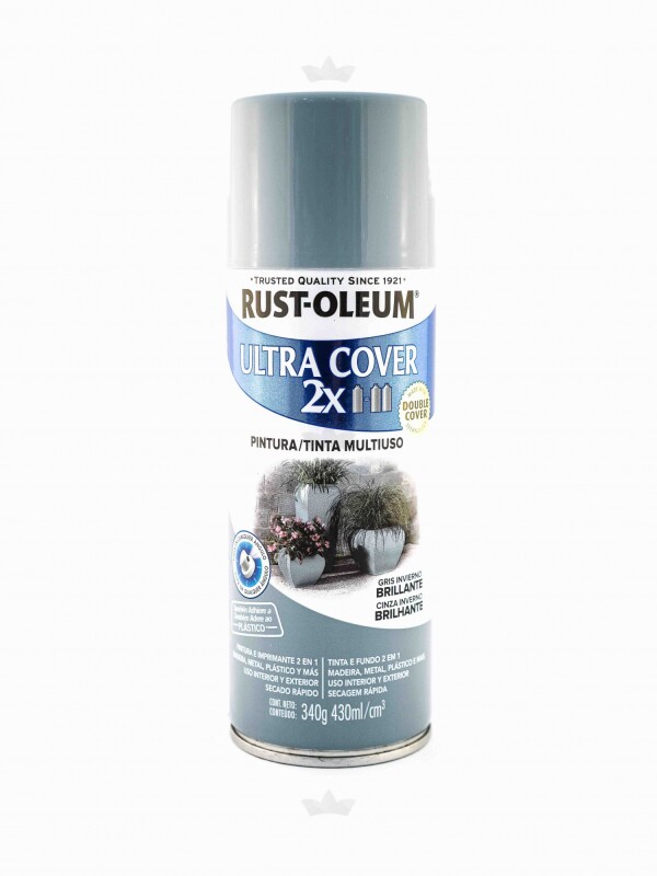 AEROSOL ULTRA COVER 2X GRIS INVIERNO BRILLANTE- 340 GR. N/A