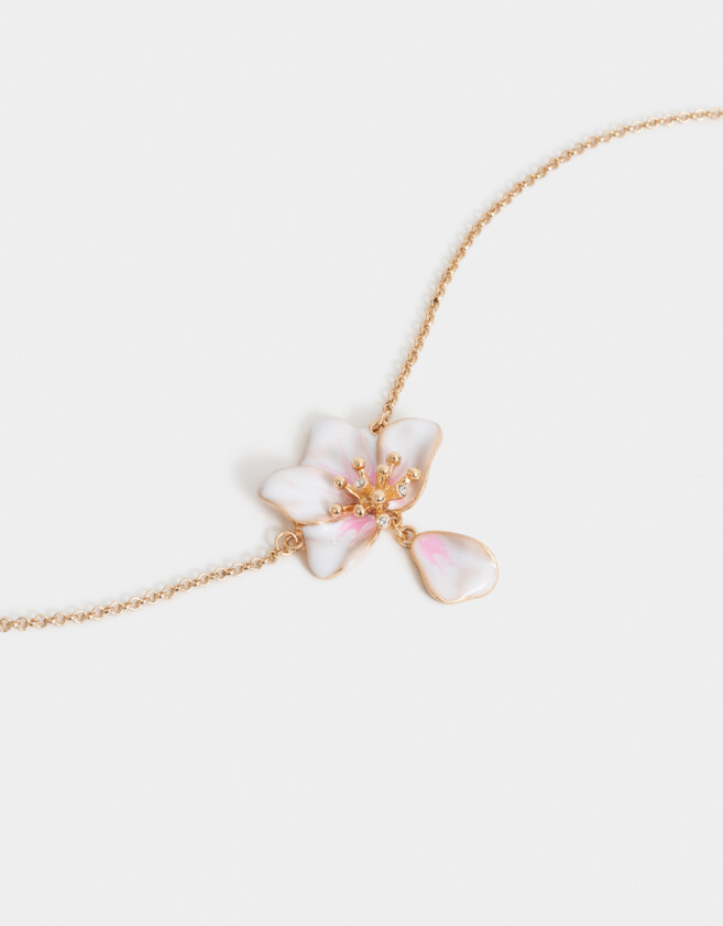 Cadena Corta con Dije Con flores Cadena Corta Con Dije Flor - Dorado