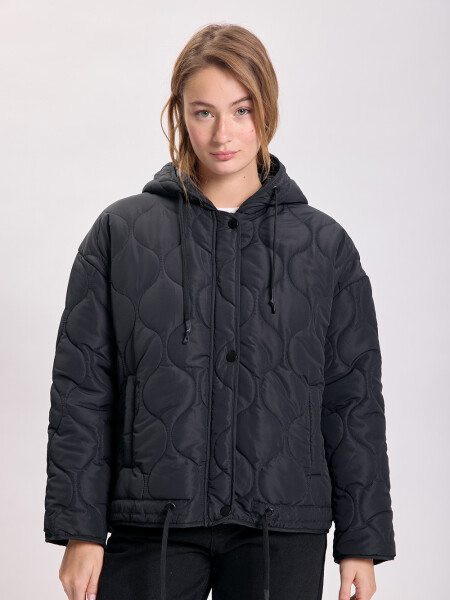 Campera capitoneada Negro