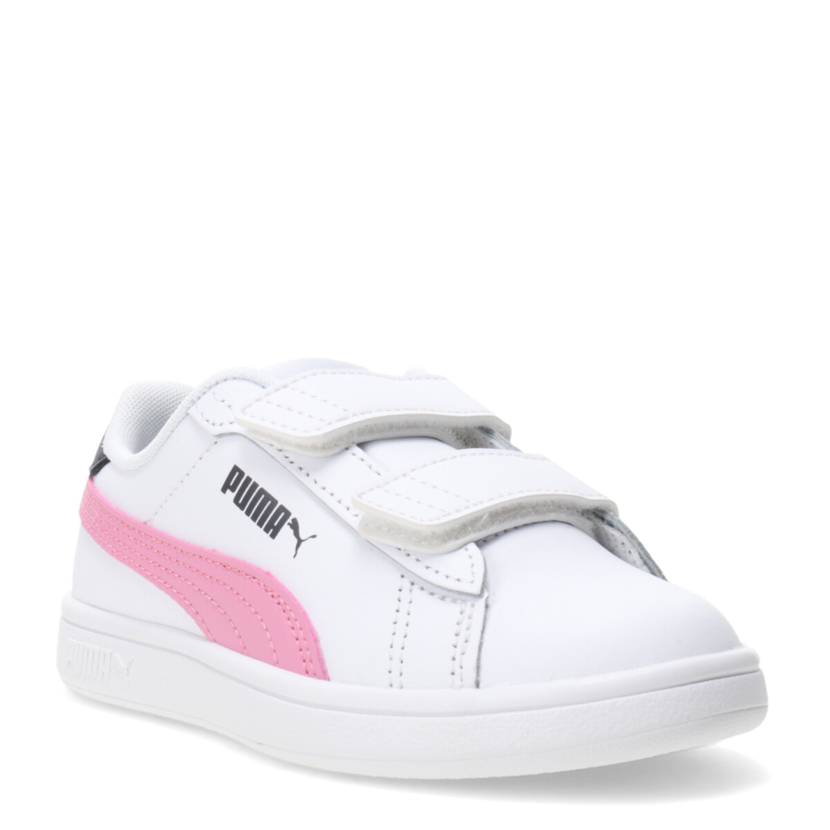 Championes Infantiles Puma Smash 3.0 Leather - Blanco - Rosa - Azul Marino 