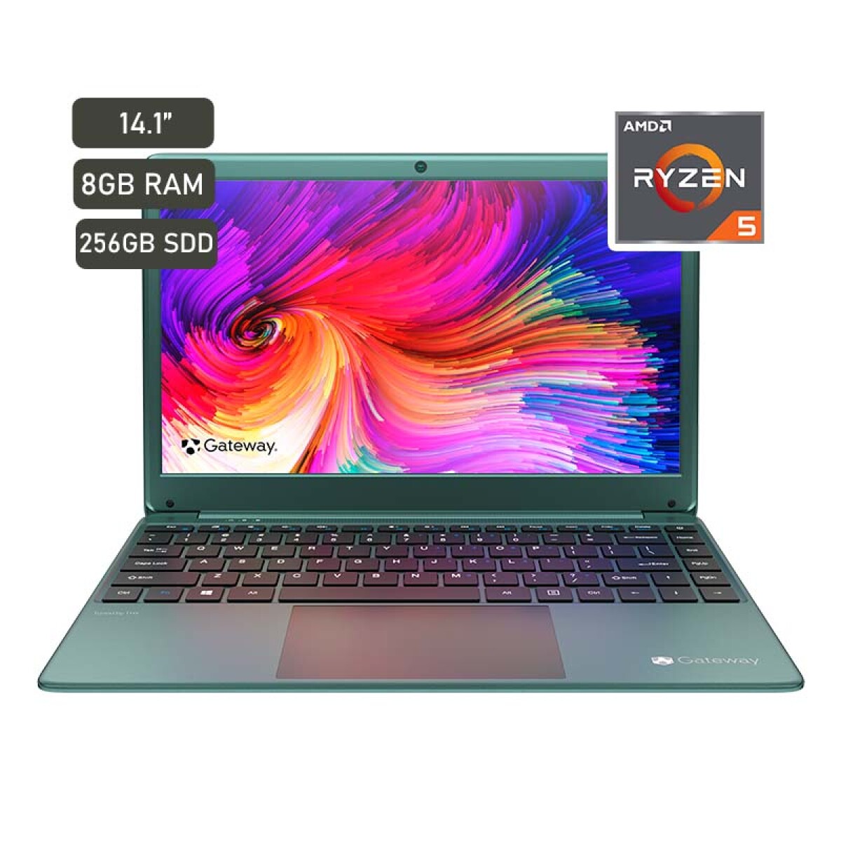 Notebook Gateway 14.1" AMD Ryzen 5 8GB 256GB Verde - Unica 