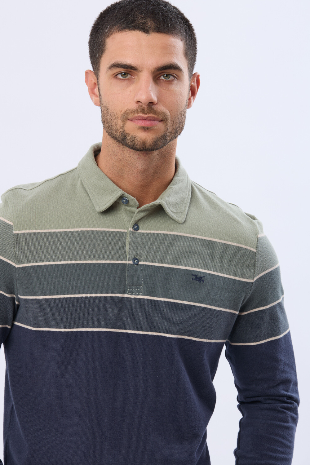 REMERA POLO PIQUE RAYADA Verde