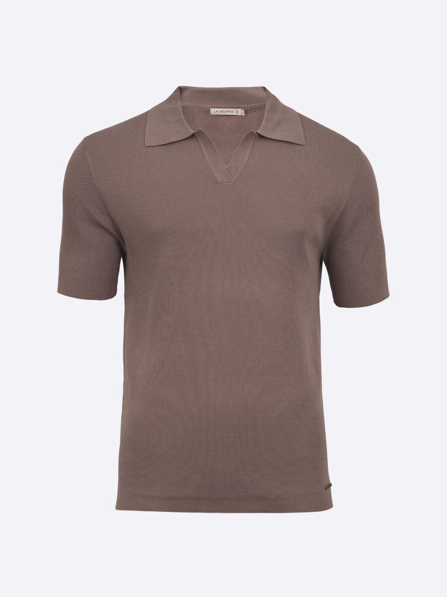Remera tejida m/c lisa - rosa viejo 
