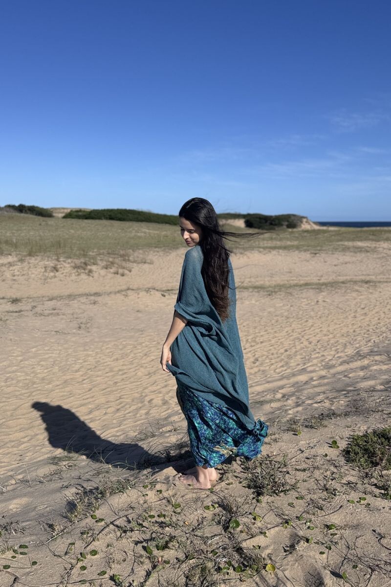 Capa fina de cañamo - Azul petróleo 
