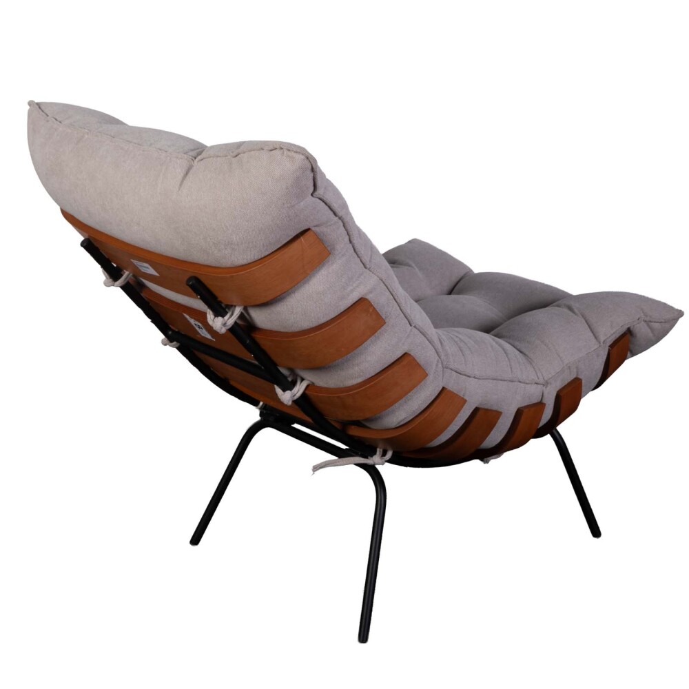 BUTACA C/PUFF 1 CUERPO TELA-Y-MADERA NATURAL-BEIGE COSTELA BEIGE