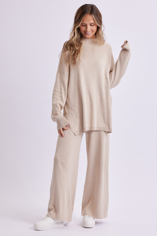 Pantalón de punto Beige