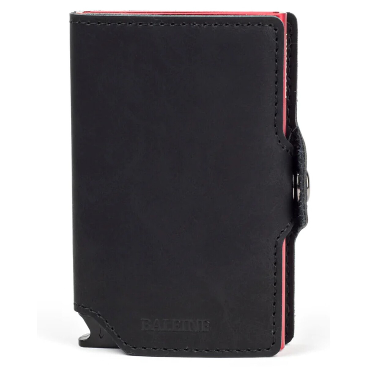 Billetera Baleine Kansas en Aluminio y Cuero con Protección RFID - Dark Red 