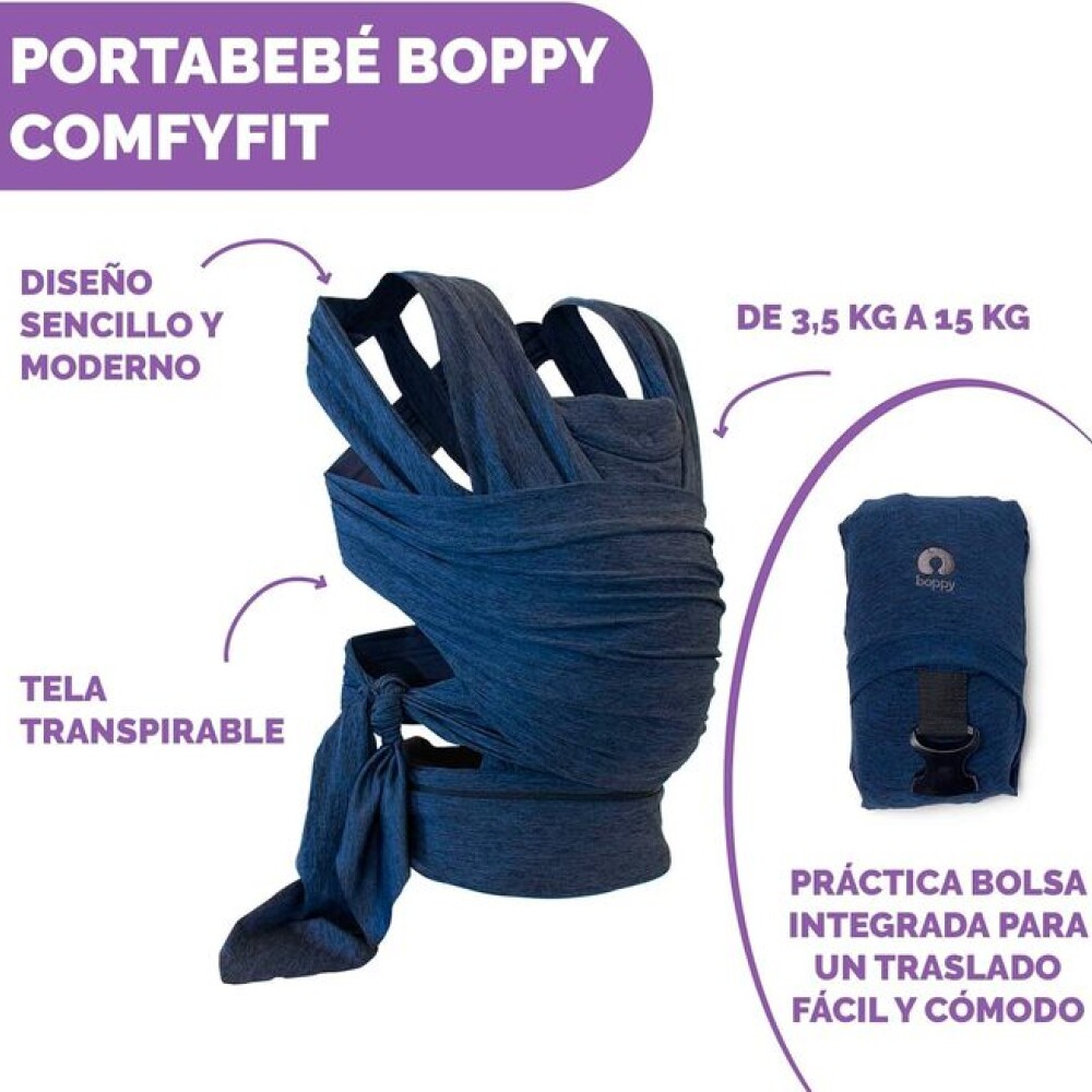 Mochila porta bebe fular chicco BOPPY azul marino