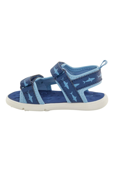 Sandalias con velcro, diseño tiburón Sin color