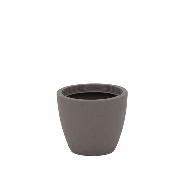 Maceta "ASTECA" Ø28,5x24cm símil cemento c/ plato TD0276