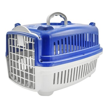 Transportadora Rígida Para Mascotas N3 Perro Gato Resistente Variante Color Azul