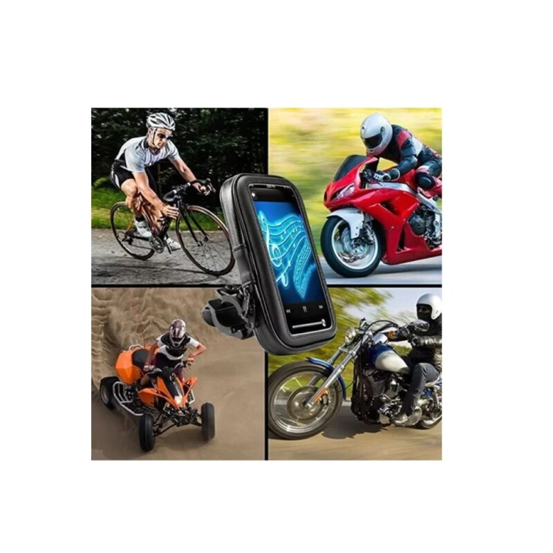 SOPORTE DE CELULAR PARA BICICLETA O MOTO IMPERMEABLE SOPORTE DE CELULAR PARA BICICLETA O MOTO IMPERMEABLE