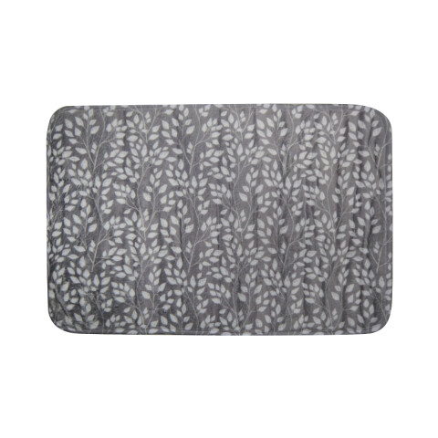 Alfombra Baño con Memoria Microfibra 40x60 8064 HOJAS GRIS