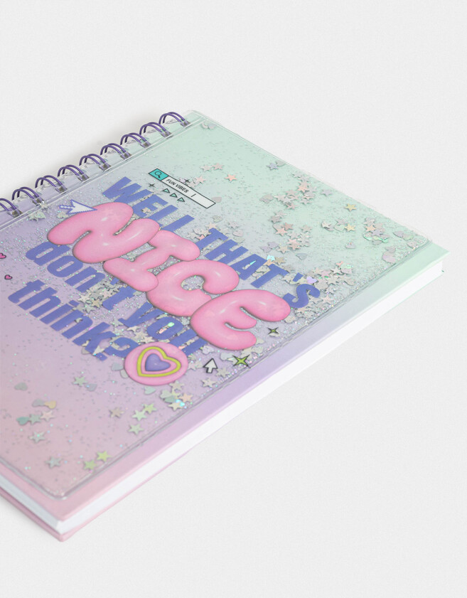 Anotadores Cuadernos y Memos Glitter Cuaderno A5 Con Tapa De Pvc Con Glitter Movible - Combinacion Multicolor