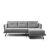 Sofa Con Chaise Triunfo 3 Cuerpos Gris Chaise Izquierdo
