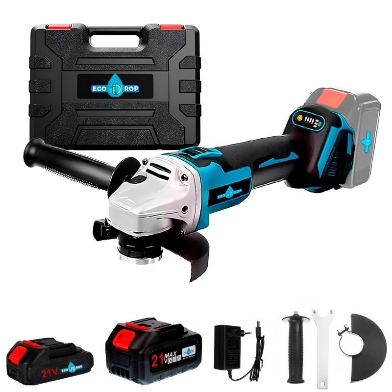 Amoladora Pulidora Ecodrop A Batería Kit 2 Baterías Amoladora Pulidora Ecodrop A Batería Kit 2 Baterías