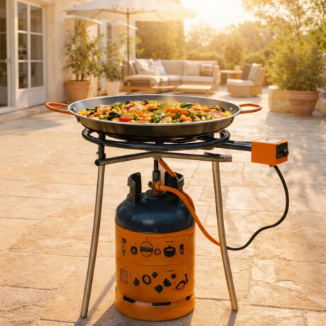 Paellera 50 cm Set con Soporte y Quemador Lacor Paellera 50 cm Set con Soporte y Quemador Lacor