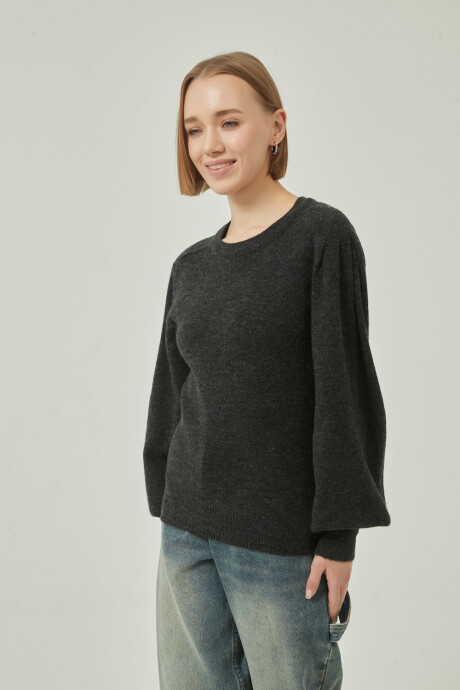 Sweater Hange Gris Melange Oscuro