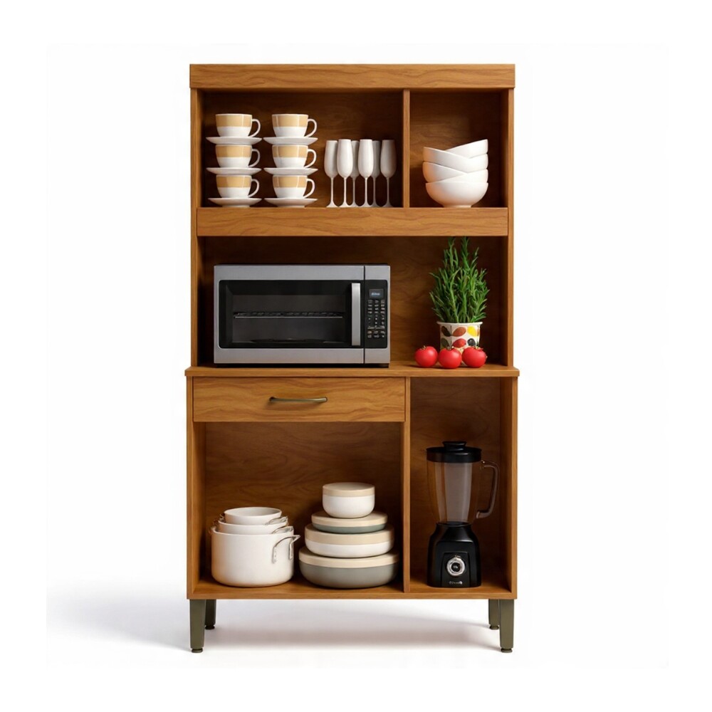 KIT DE COCINA ALACENA COMPACTA ARMARIO APARADOR - 6 PUERTAS 1 CAJÓN GRIS