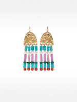 Pendientes Largos Con Piedras multicolor