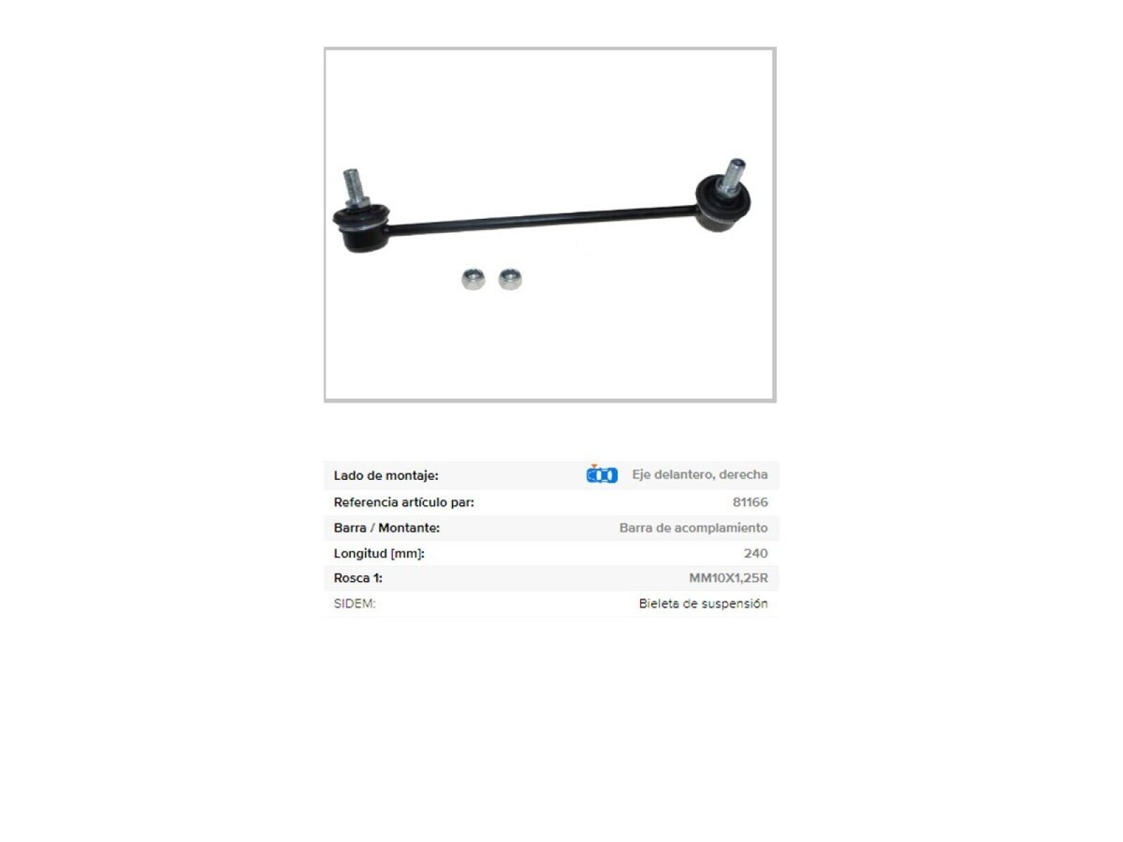 Bieleta Kia Rio 00-05 Izq 