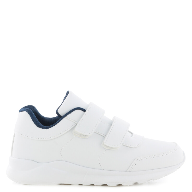 Championes Infantiles Boomerang WOODY con velcros Blanco - Azul Marino