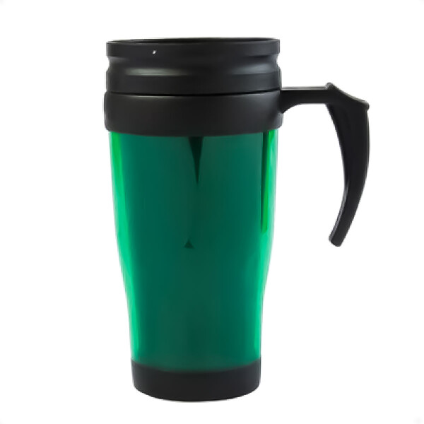 Vaso Tipo Jarro de Plástico con Tapa Para Café y Bebidas de 400 ML Verde