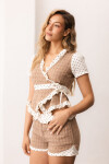 Short Bruna Beige y Blanco