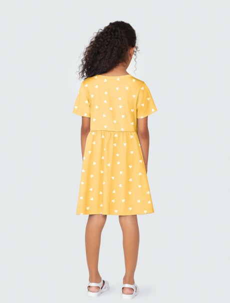 VESTIDO INFANTIL ESTAMPADO AMARILLO