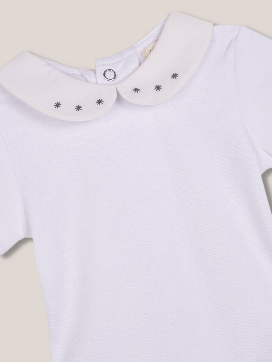 Body Manga Corta Cuello Peter Pan Blanco