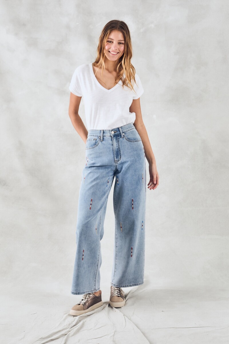 Jean Wide Bordado Jean