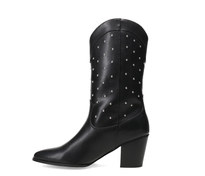 Bota TAOS de caña alta con tachas Black