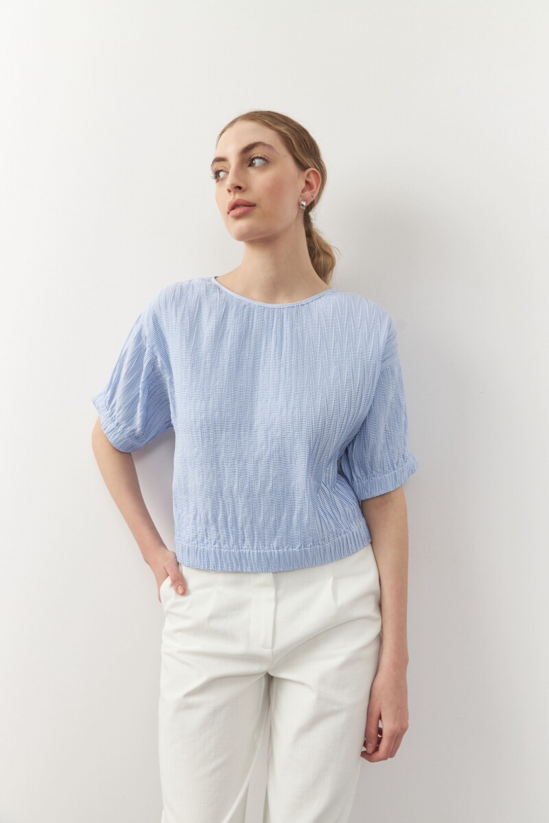 BLUSA ARSANNE Blanco/Celeste