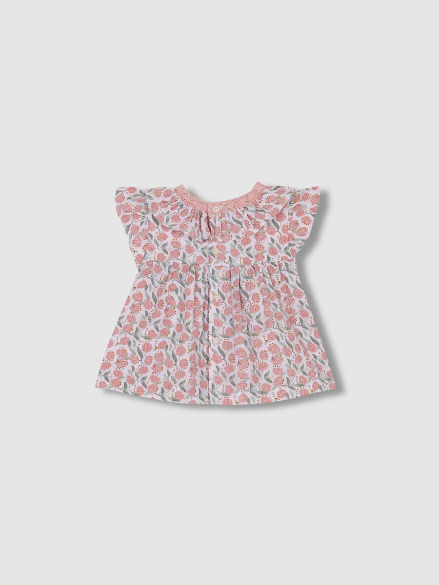 Blusa Estampado Flores Blanco