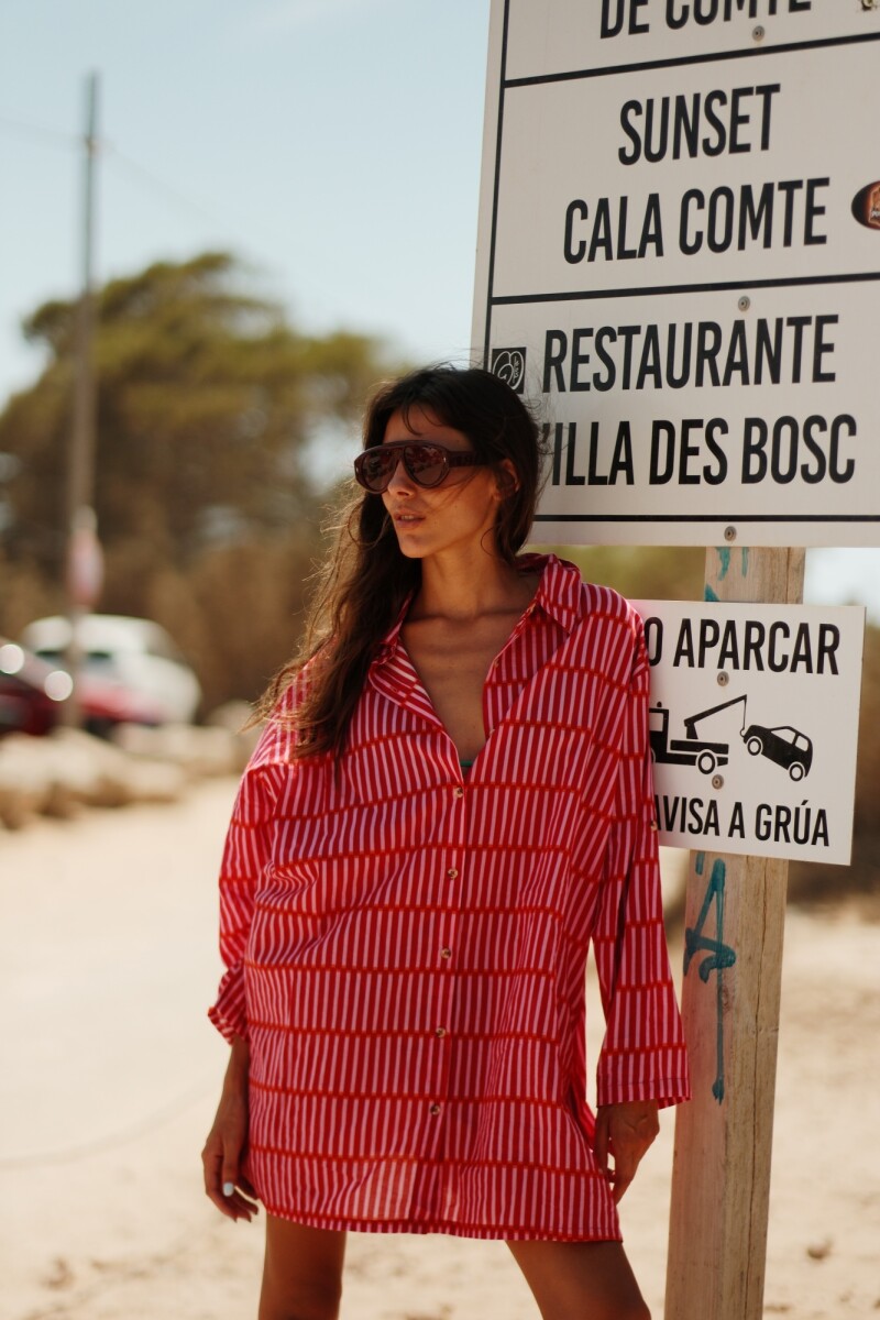 Túnica estampa geométrica rosa