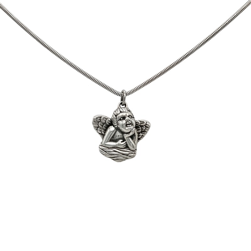 Dije Angel de la Guarda-Plata 925 Inflada-CP3006 sinpiedra