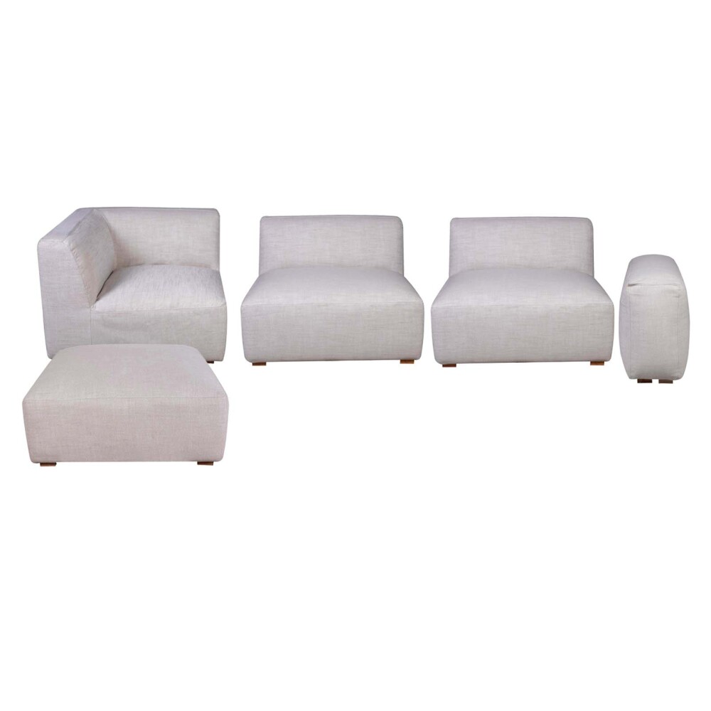 SOFÁ MODULAR CHILL + PUFF - 4 CUERPOS NATURAL