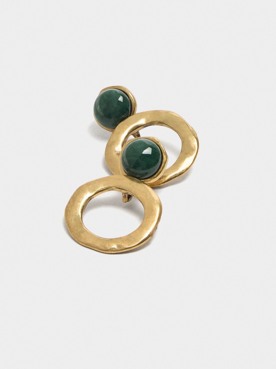 Pendientes Esfera Con Aro Irregular dorado