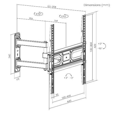 Soporte para Tv Lcd/led Movil Hasta 65'' / 35KG 001